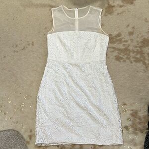 Diane Von Furstenberg White Lace Mini Dress